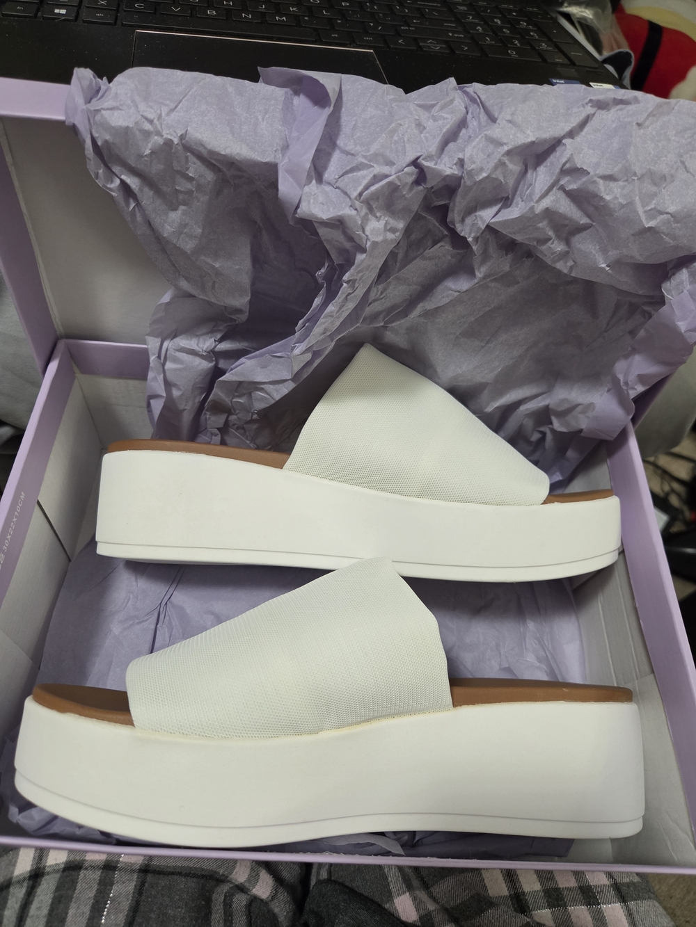 Women’s White Platform Slide Sandals